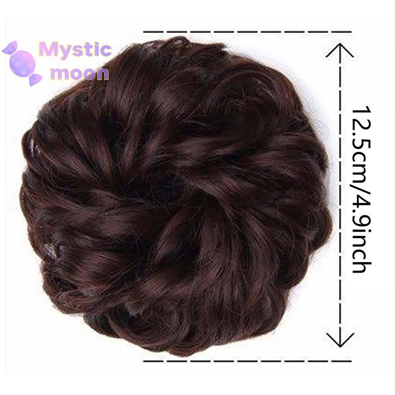 [Huyền bí] Tóc tổng hợp Bun Tóc giả đuôi ngựa Nối dài tóc Scrunchie Sóng đàn hồi xoăn [Mới]