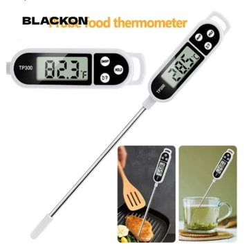 Nhiệt kế thịt BLACKON, Nhiệt kế thực phẩm kỹ thuật số chống nước đọc tức thì, Phạm vi nhiệt độ -50°C đến + 300°C Màn hình hiển thị đèn nền đầu dò dài Nhiệt kế nhà bếp điện tử Chất lỏng
