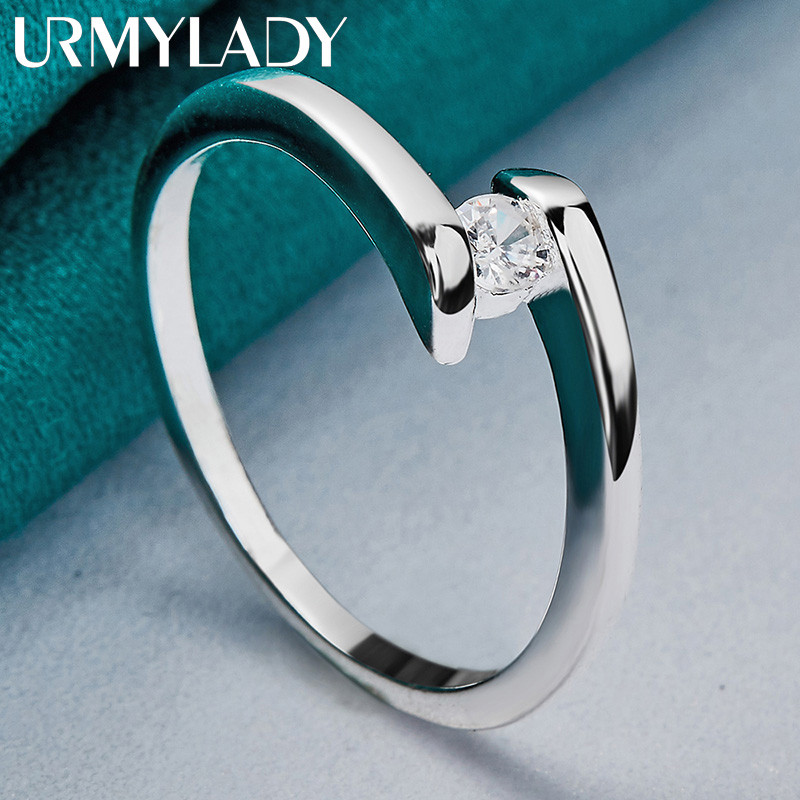 URMYLADY Bạc 925 Bánh Xe May Mắn Zircon 7-10 # Nhẫn Nữ Trang Sức Quyến Rũ Thời Trang