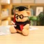 EDIWANY Bác Sĩ Gấu Sang Trọng Đồ Chơi, 18 / 23cm Kính Gấu Hoạt Hình Gấu Đáng Yêu, Gấu Dễ Thương Động Vật Búp Bê Sinh Viên