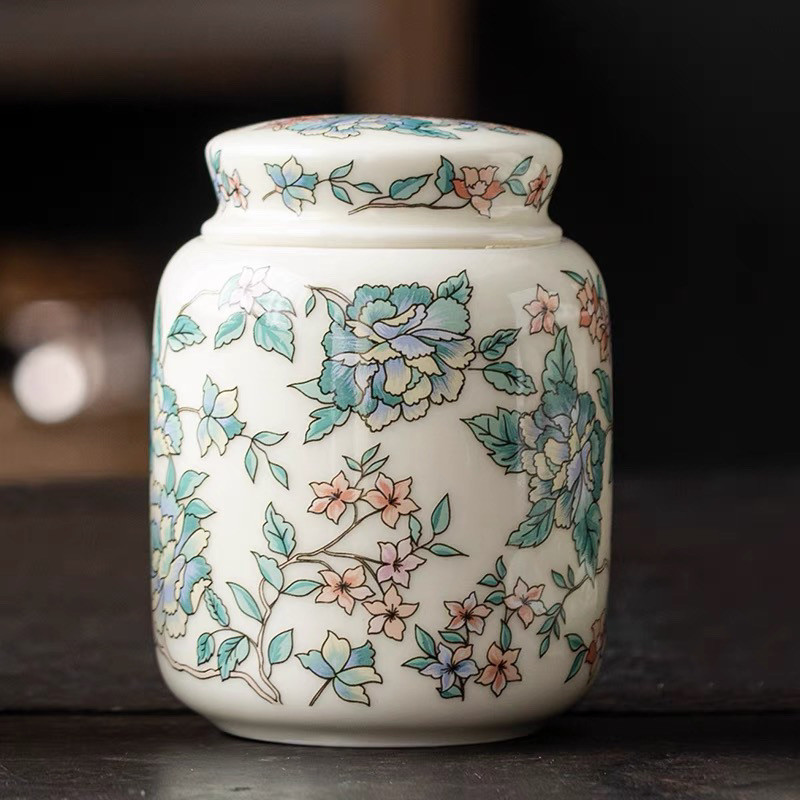 ✨Gốm Kung Fu Bộ Trà Camellia Sancai Gaiwan Gốm Hộ Gia Đình Cao Cấp Trà Trung Quốc Trà Bộ Trà Trà Cốc
