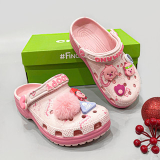 Dép sục classic loopy nữ, Sục loopy hồng tặng kèm charm y hình