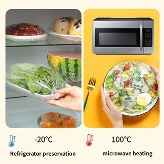 100 / 200 / 300 Cái Nhà Bếp Bọc Thực Phẩm Dùng Một Lần - Nhựa Co Giãn Trái Cây Rau Củ Tươi Túi Giữ