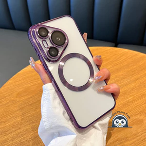 Ốp Điện Thoại Trong Suốt Sạc Không Dây Từ Tính Mới Cho OPPO Reno 13F 13 Pro A38 A18 A5 Pro A60 A40 A40M 5G 4G Mạ Khung Mềm Chống Sốc