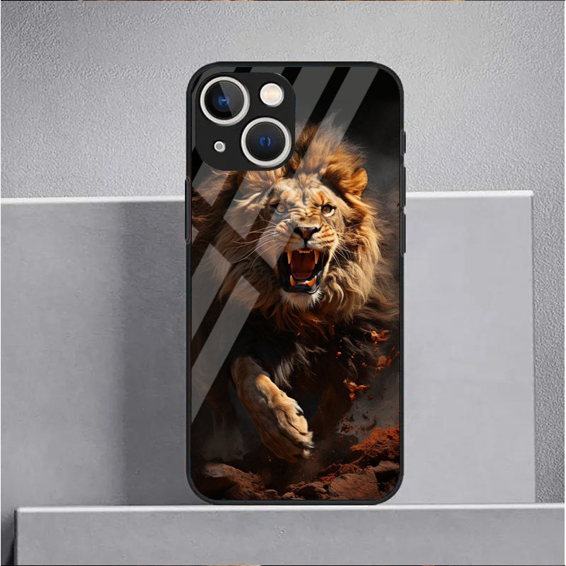 Ốp Điện Thoại Kính Cường Lực Lion 17 Cho IPhone 16 15 14 13 12 11 Pro XS Max Plus Mini X XR 8 7 6s SE2 / 3