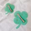VIC Đương Đại Cỏ Ba Lá Kẹp Tóc Handmade Hoa Chi Tiết Kẹp Tóc Cô Gái Acrylic