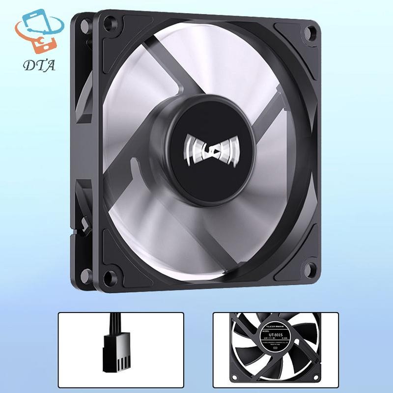 [DTA] Quạt khung gầm Teucer UT-8015 8CM Mỏng 15mm Độ mỏng 12V / 4Pin Vòng bi chất lỏng PWM 1200-3000rpm Vỏ PC Máy thông gió làm mát VN