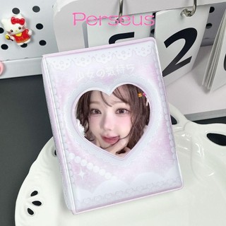 Album Thẻ MEGOCE, Chất Kết Dính Photocard PVC Nơ Tình Yêu Màu Hồng, Chất Lượng Cao Với 16 Trang Bên Trong Mini Bộ Sưu Tập Album Thẻ Thần Tượng Thu Thập Sách