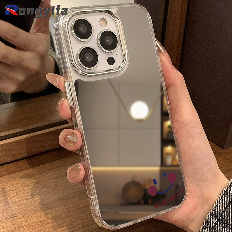 Vỏ Gương Nụ Cười Đơn Giản Cho OPPO Reno 14 13F 13 Pro 12 12F 11 11F 10 9 8 7 SE Pro Plus 8Z 7Z 8T 6Z 5Z 5F 5K 4F 5 4 Lite 5G 4G Vỏ Điện Thoại Hoạt Hình Cặp Đôi Dễ Thương Ốp lưng chống rơi