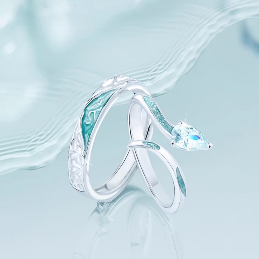 Thời Trang Bạc 925 Rắn Cặp Đôi Nhẫn Đơn Giản Phù Hợp Với Xanh Nam Nữ Nhẫn Cặp Đôi Quà Tặng Ngày Lễ Tình Nhân