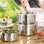 Hộp cơm trưa ORDOBOX, Hộp đựng thực phẩm bằng thép không gỉ tròn 304, Hộp giữ tươi tươi kín chất lượng cao