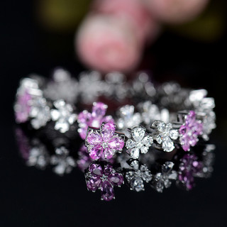 Châu Âu Mỹ ins Phong Cách Mới Zircon Hồng Kim Cương Hoa Anh Đào Vòng Tay Nữ