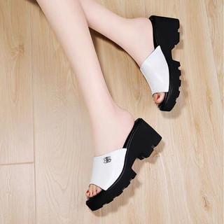 Dép Nữ Đế Xuồng Bánh Mì Quai Ngang Da Mềm Cao Cấp-Mã CG271