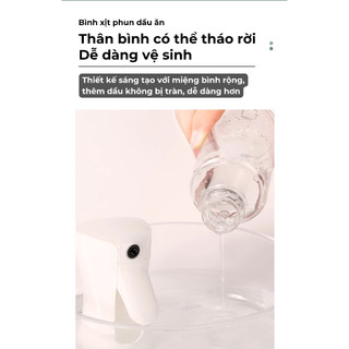 Bình xịt dầu ăn phun sương BUNA tiết kiệm dầu ăn, dung tích 200ml cho nồi chiên không dầu