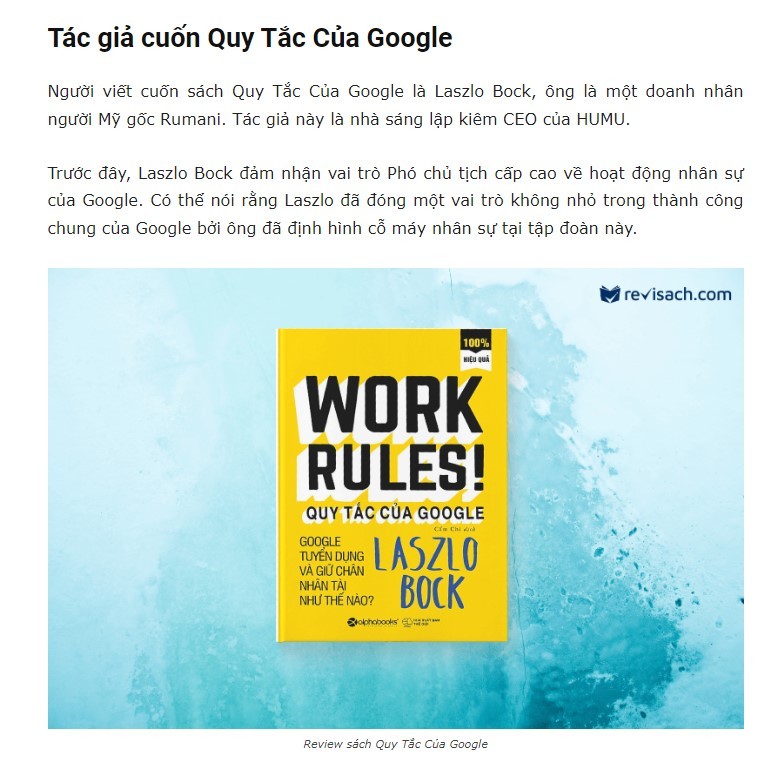 Sách - Work Rules! - Quy Tắc Của Google – Bí Mật Tuyển Dụng Và Giữ Chân Nhân Tài Của Gã Khổng Lồ Google (Tái Bản, AB)