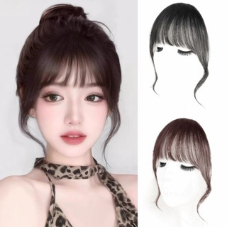 WEETW Tóc Con Người Air Bangs, Tự Nhiên Xoăn Nổ Tóc, Vintage Đen Nâu Áo Nỉ Tóc Vô Hình Mặt Trước Viền Nữ
