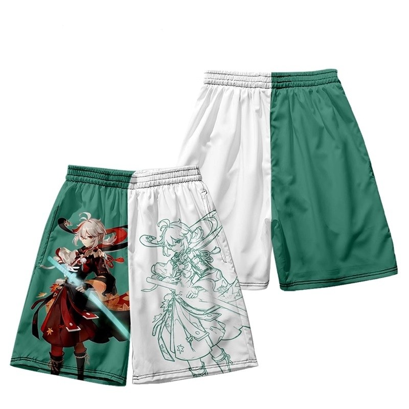 Quầnshort và áo hoodie Kaedehara Kazuha từ Genshin Impact - Áo thun tay ngắn, dáng rộng YB1
