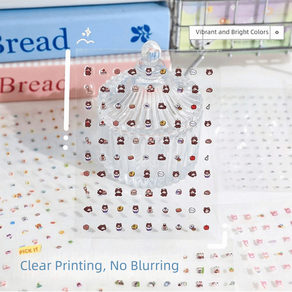 EBINLANDS 24 Cái / bộ Miếng Dán Móng Tay, Miếng Dán Cốc Tự Dính Không-Repeat, Miếng Dán Hoạt Hình Nổi Mềm Đa Năng Thời Trang Để Trang Trí Móng Tay Nghệ Thuật
