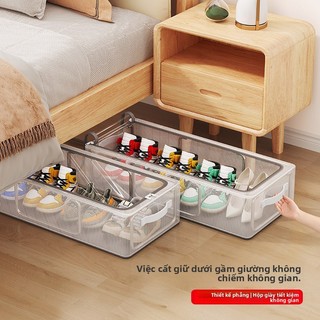 Hộ Gia Đình Không Lắp Đặt Giày Hộp Bảo Quản Trong Suốt Có Thể Gập Lại Dưới Giường Hộp Bảo Quản Chống Bụi Beau