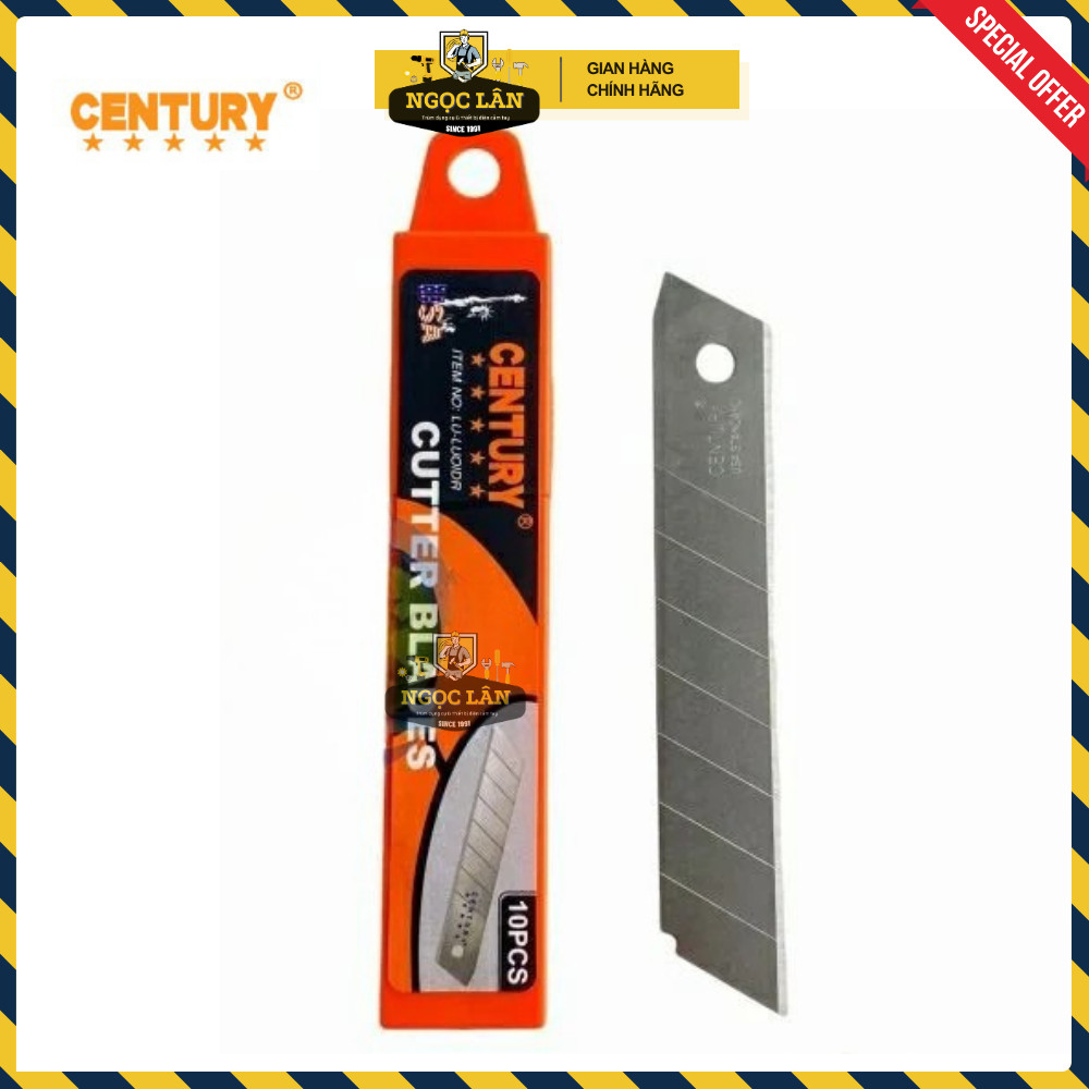 [Giá Hộp Chính Hãng] Hộp 200 Lưỡi Dao Rọc Giấy Century bản lớn 18mm (dày 0.5mm) thép SK5 cao cấp