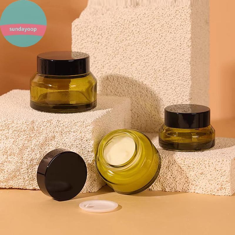 Sund 15ml-60ml Chai rỗng có thể đổ lại Thủy tinh xanh DIY Chai mỹ phẩm Kem dưỡng da Bình bơm Chai dầu gội Du lịch di động VN