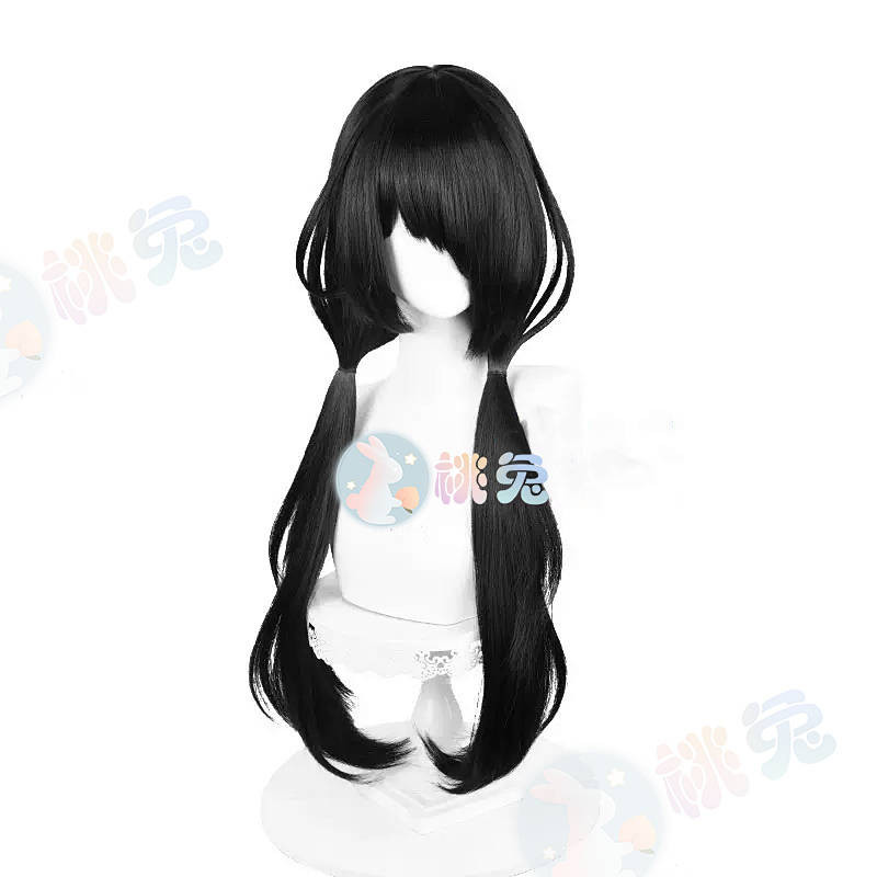 Date A Live Dating Clothes Kurumi Tokisaki Cos Wig Long Bangs Black ...