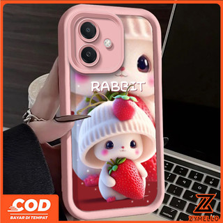 Ốp Lưng Cho OPPO Reno 13F 5G Reno12 F Reno 12 Reno12 Pro Reno11 F Reno 11 Reno 10 5G Reno 8T Reno 8Z 5G Reno7 Reno8 Reno4 Reno5 Thỏ Dâu Hồng Chống Sốc TPU Phon