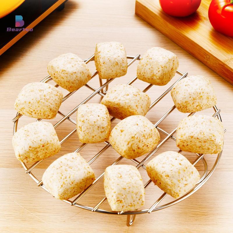 < Beartwo > Giá hấp dụng cụ nấu nướng bằng thép không gỉ Giá đỡ nồi nướng Airfryer Grill Phụ kiện thực phẩm Giá hấp nhà bếp Đẹp