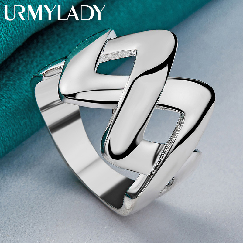URMYLADY Bạc 925 Chữ 7-10 # Nhẫn Nữ Tiệc Cưới Thời Trang Quyến Rũ Trang Sức
