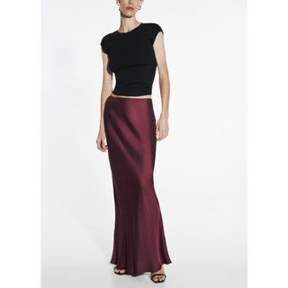 Zara made in Morocco đủ tag Chân Váy Chữ A Bằng Lụa satin Lưng