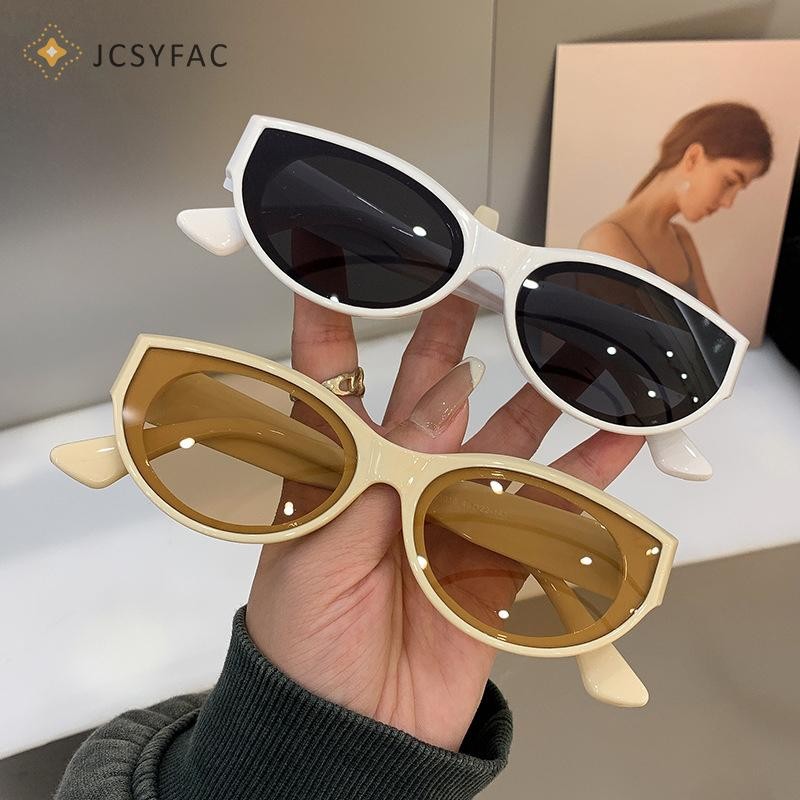 Jcsyfac Thời Trang Vintage Khung Hình Bầu Dục Kính Mát UV400 Chống Nắng Cho Nữ Retro Full Khung Du Lịch Ngoài Trời Phong Cách Ngọt Ngào Hợp Thời Trang Kính Chống Nắng Mới