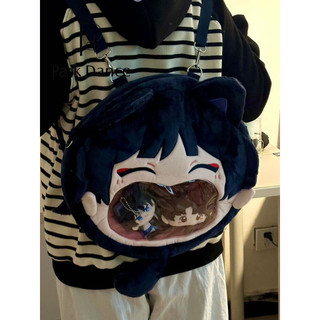 Ba lô sang trọng hai chiều dễ thương Phim hoạt hình Anime Túi Messenger miệng lớn