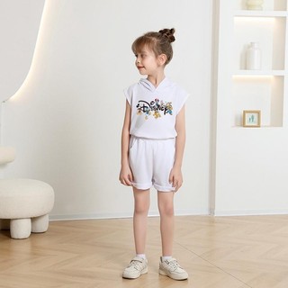 (1-12Y) Bộ đồ áo hoodie bé gái Quần áo bé gái Mới nhất Bộ đồ áo hoodie trẻ em in hình chuột Mickey không tay Trẻ em mùa hè Bộ quần áo sơ mi Singet