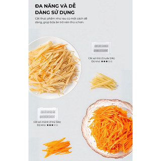 Bộ dao bào đa năng BUNA 5 lưỡi dụng cụ cắt bào, thái sợi rau củ trái cây bằng INOX 304 không gỉ
