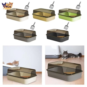 Perfk Mở Top Thú Cưng Cho Mọi Loại Mèo Litter Mèo Con Nhà Vệ Sinh Chống Bắn Tăng Chiều Cao Cát Cát Cát Cát Cát Cát Lưu Vực