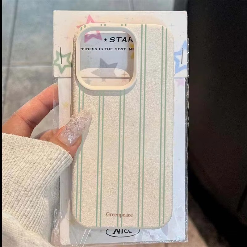 Ốp Điện Thoại Mùa Hè In Sọc Xanh Cho iPhone 17 Air 16e 16 15 14 13 12 11 17 Pro Max XS XR X 16 Plus Vỏ Silicon Mềm Chống Sốc