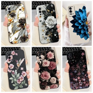 Dành Cho Oppo A55 4G CPH2325 Vỏ Hoa Thời Trang Mới Vỏ Bảo Vệ Ống Kính Silicon Mềm Cho OPPO A55 4G A 55 Túi Điện Thoại