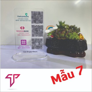 Bảng quét mã QR CODE, QR để bàn bằng mica trong suốt dể quét , QR code bằng mica để bàng in cực nét, bền đẹp chất lượng.