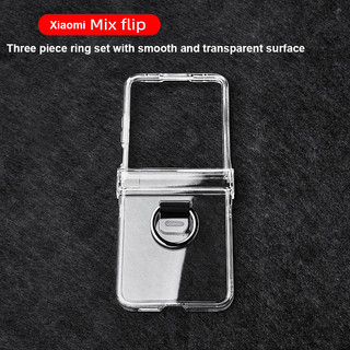 PC Trong Suốt Giá Đỡ Nhẫn Ốp lưng Xiaomi Mix Flip 5G Bảo Vệ 3 Miếng Ốp Lưng Chống Sốc