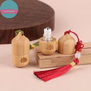 Sund 1ml Con Lăn Tre Trống Chai Chăm Sóc Da Hộp Đựng Phong Cách Cổ Đại Cuộn Trên Chai Nước Hoa Nhỏ Có Mặt Dây Chuyền VN