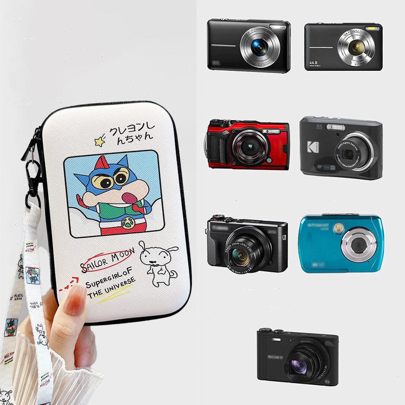 Hộp đựng máy ảnh kỹ thuật số Crayon Shin-Chan dễ thương cho vỏ bảo vệ Thẻ SD và gói cáp Túi đựng máy ảnh Video kỹ thuật số