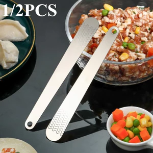 1 / 2 Chiếc Đa Năng Tay Cầm Dài Đầu Phẳng Thìa Thép Không Gỉ Bánh Bao Nhồi Muỗng Bộ Đồ Ăn