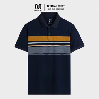 Áo Polo Có Cổ Ngắn Tay Insidemen Thiết Kế Kẻ Jacquard Sang Trọng, Áo Polo Nam Ngắn Tay Công Sở IPS042AZ
