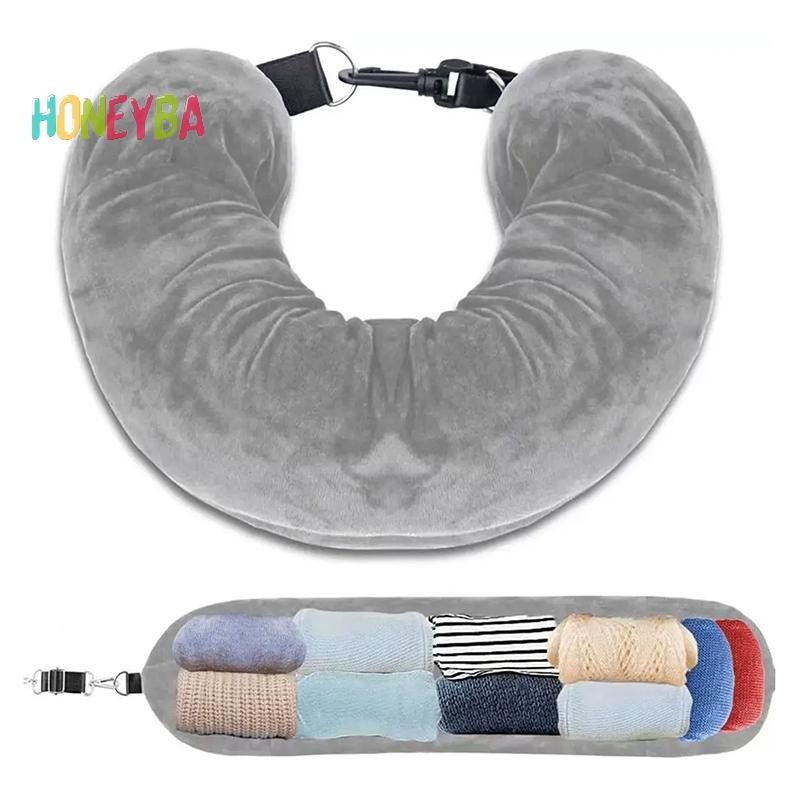 < Honeyba > Hộp đựng cổ du lịch có thể đổ đầy Túi đựng được Đệm máy bay Cổ du lịch Tự đổ đầy Du lịch di động
