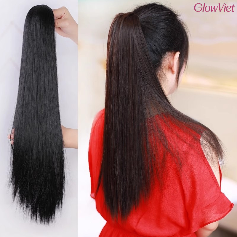 Tóc Giả Nữ Đuôi Ngựa Dài Thẳng,thiết kế dễ đeo,màu tóc phù hợp mọi da | dùng đi làm/đi chơi