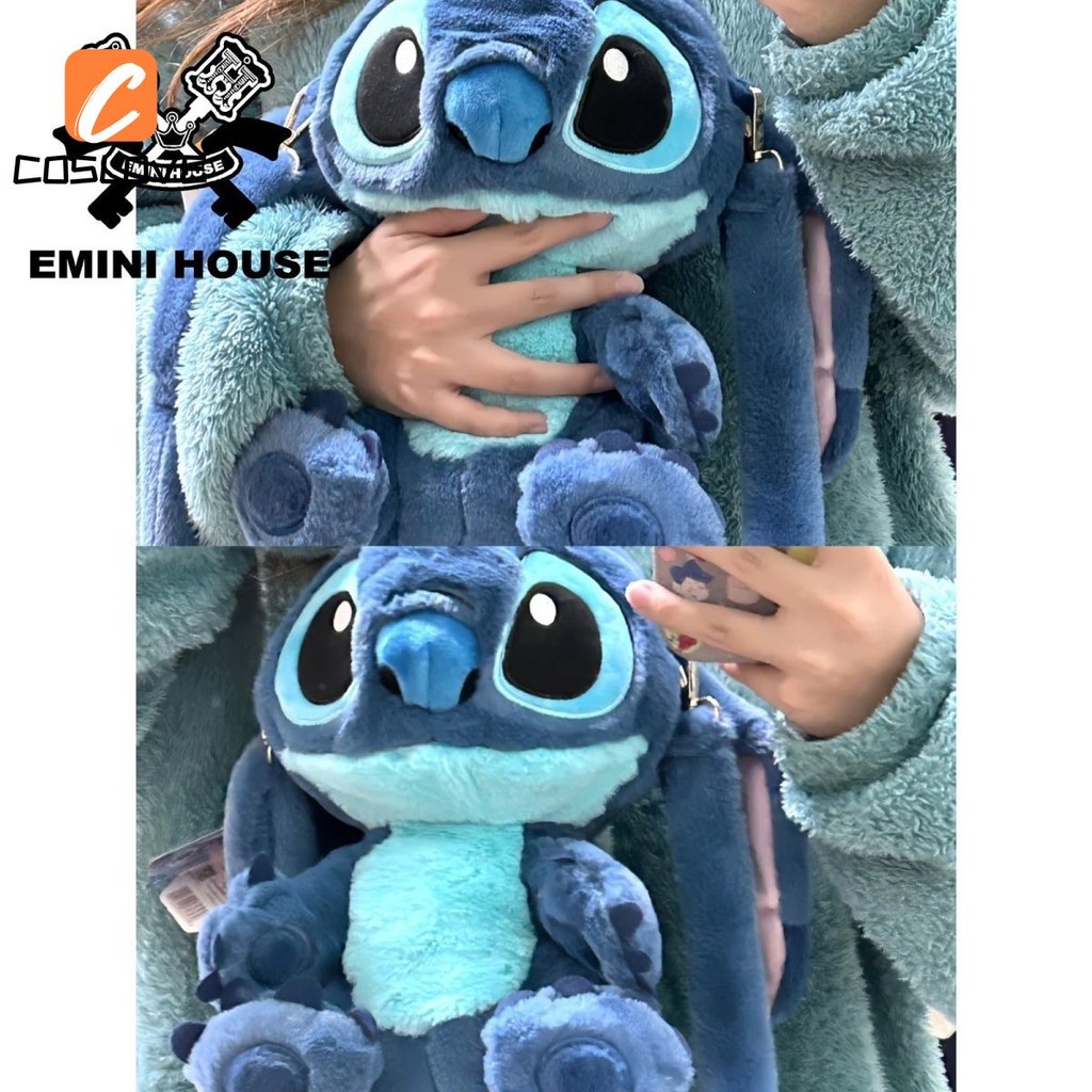EMINI HOUSE Stitch Back Pack Dễ Thương Sang Trọng Lớn Túi Trang Trí Phù Hợp Với Quà Tặng Sinh Nhật Người Phụ Nữ Trang Phục Túi Trang Trí Mặt Sau Gói