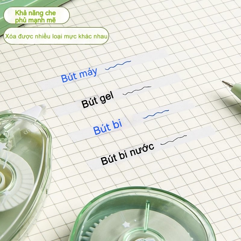 Set 5 Bút Xóa Băng Màu Gradient Xinh Xắn - Băng Keo Xóa Trong Suốt Sức Chứa Lớn Cho Học Sinh