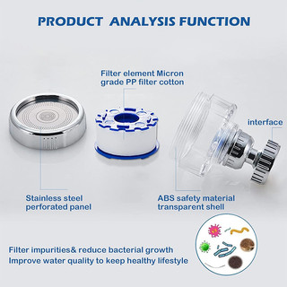 Vòi nước phòng tắm xoay 360° Máy lọc nước vòi chậu rửa loại bỏ kim loại nặng và nước cứng, Máy lọc nước vòi chậu rửa cho nhà bếp và phòng tắm, Máy lọc nước chậu rửa