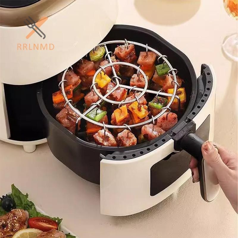 RRLNMD Thép Không Gỉ Dọc Giá Nướng Nồi Chiên Không Khí Nướng Giá Đỡ Nướng Xiên Nướng Thịt Dụng Cụ Lò Nướng Bếp Nồi Chiên Không Khí Phụ Kiện MỚI