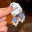 Đẹp Gradient Phong Cách Dài Tính Khí Tua Rua Ngọc Trai Zircon Bông Tai Thanh Lịch Sang Trọng